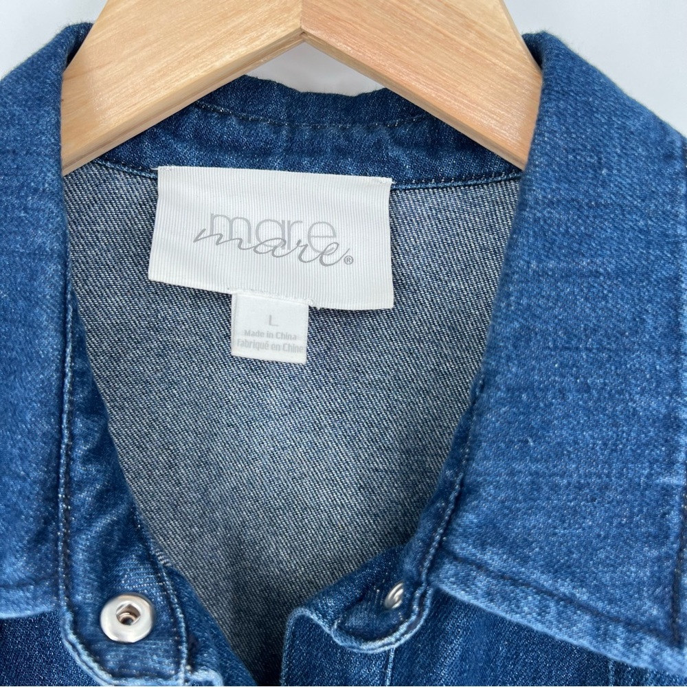 Anthropologie Mare‎ Mare Denim Button-Up Shirt Dress Large Long Sleeve - Picture 8 of 15